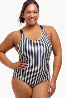 Admiralty Stripe Brace Me Back One Piece|Funkita New