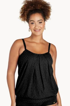 Aztec Jacquard Blouson Tankini Separate|Genevieve Hot