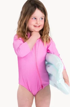 Baby Girls Long Sleeve Zip Sunsuit|Tini Togs Outlet