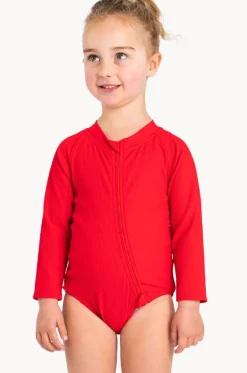 Baby Girls Long Sleeve Zip Sunsuit|Tini Togs