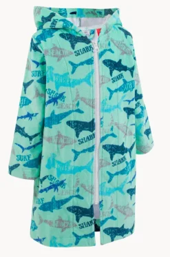 Baby Sharky Hooded Towelling Robe 12-24M|Back Beach Co Clearance