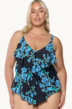 Bahamas Blue Tiered Frill Tankini Separate|Capriosca Outlet
