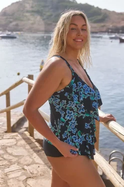 Bahamas Blue Tiered Frill Tankini Separate|Capriosca Outlet