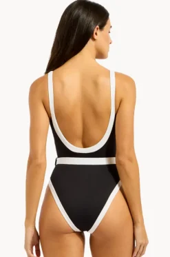 Bandwave Belted Retro Tank One Piece|Seafolly Best
