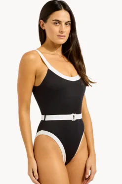 Bandwave Belted Retro Tank One Piece|Seafolly Best