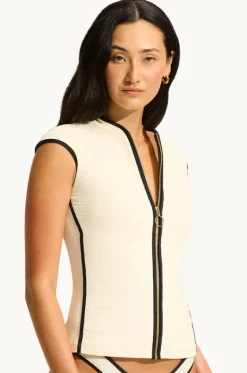 Beach Bound Cap Sleeve Suntop|Seafolly Outlet