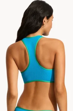Beach Bound Zip Front Action Back Tank|Seafolly Outlet