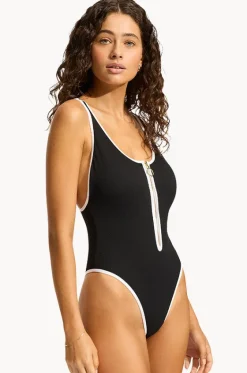 Beach Bound Zip Front Retro One Piece|Seafolly Online