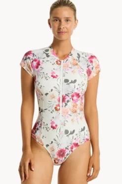 Belle Short Sleeve Sunsuit|Sea Level Discount