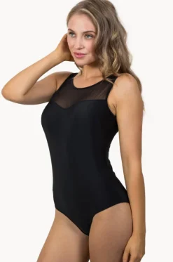 Story Mesh High Neck One Piece|Beach Front Hot