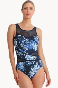 Blissful Taped High Neck One Piece|Poolproof Sale