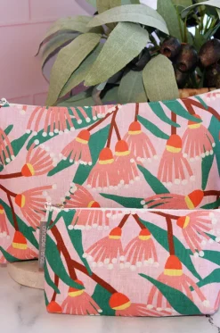 Blossom Branches Large Linen Cosmetic Bag|Annabel Trends Discount