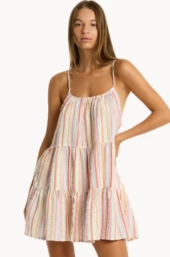 Boho Stripe Tie Back Short Sundress|Sea Level Discount