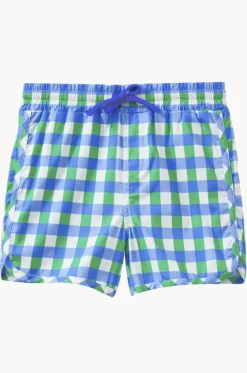 Boys Check Boardshort|Milky