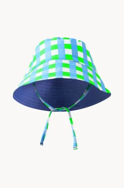 Boys Check Swim Hat|Milky New
