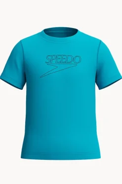 Boys Classic Logo Short Sleeve Suntop|Speedo Discount