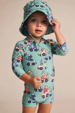 Boys Racer Dino Sunsuit|Huxbaby