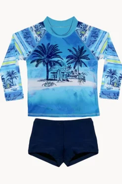 Boys Shipwrecked Long Sleeve Suntop Set|Salty Ink
