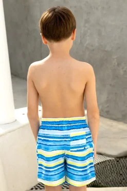 Boys Shipwrecked Stripe Boardshort|Salty Ink New