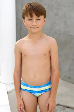 Boys Shipwrecked Stripe Racer Brief|Salty Ink Discount