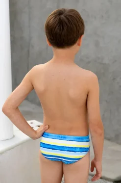 Boys Shipwrecked Stripe Racer Brief|Salty Ink Discount