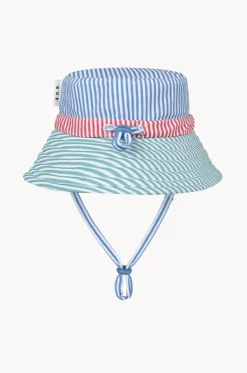 Boys Spliced Stripe Swim Hat|Huxbaby Online