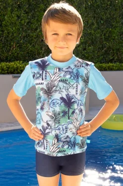 Boys Urban Jungle Short Sleeve Suntop Set|Salty Ink Hot