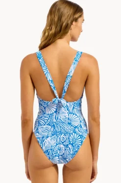 C Shells Ring Front Halter One Piece|Seafolly Discount