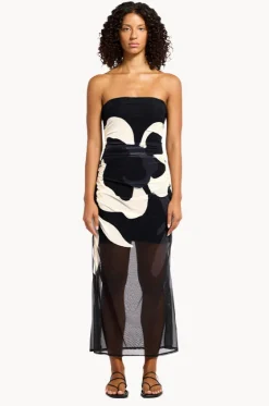 Cactus Garden Mesh Strapless Dress|Jets Clearance