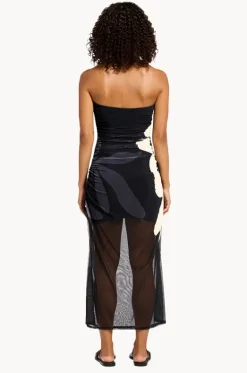 Cactus Garden Mesh Strapless Dress|Jets Clearance