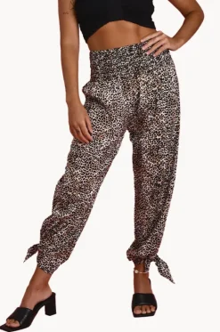 Cheetah Long Rouched Tie Pants|Go Girl Hot