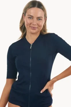 Classic Zip Short Sleeve Suntop|Babes In The Shade