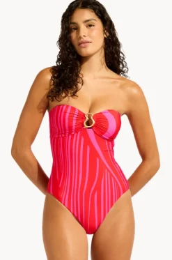 Coastline Ring Front Bandeau One Piece|Seafolly New