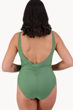 Contours Side Ruched Plunge One Piece|Moontide