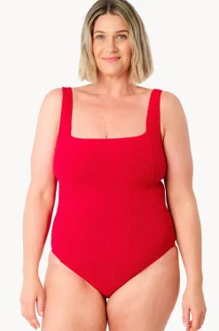 Crinkle Classic Square Neck One Piece|Une Piece Hot