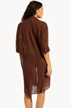 Crinkle Twill Beach Shirt|Seafolly