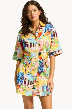 Cuba Mini Shirt Dress|Seafolly Outlet