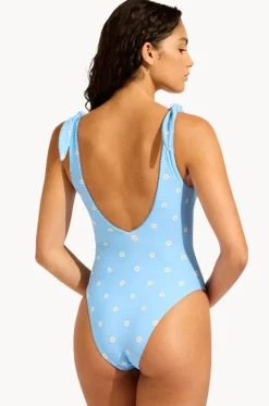 Daisy Chain Deep V Neck Maillot|Seafolly Clearance