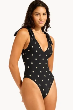 Daisy Chain Deep V Neck One Piece|Seafolly Best