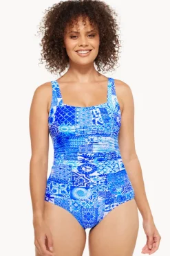 Delta Gathered Square Neck One Piece|Togs Swimwear