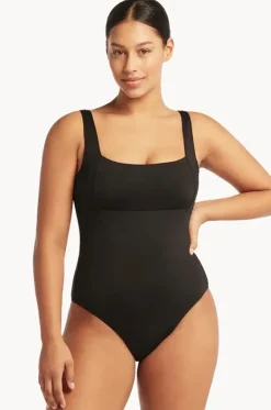 Eco Essentials Square Neck One Piece|Sea Level Clearance