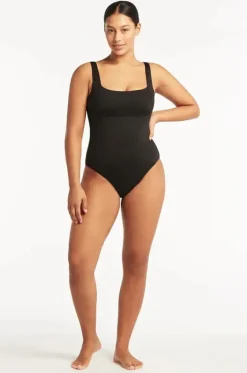 Eco Essentials Square Neck One Piece|Sea Level Clearance