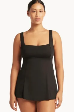 Eco Essentials Square Neck Swim Dress|Sea Level Clearance