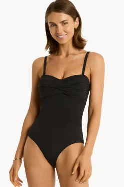 Eco Essentials Twist Bandeau One Piece|Sea Level Sale