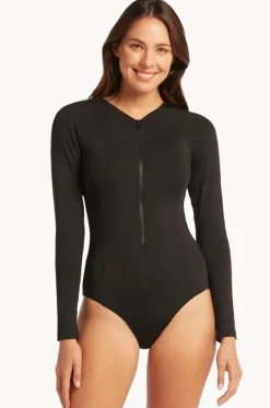 Eco Essentials Zip Front Long Sleeve Sunsuit|Sea Level Sale