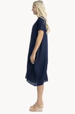 Essentials Linen Blend Bubble Dress|Orientique