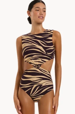 Fine Lines Twist Tank One Piece|Jets Online