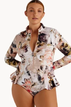 Fiore Frill Long Sleeve Sunsuit|Sunsoaked Online