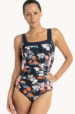 Floral Square Neck One Piece|Jantzen New