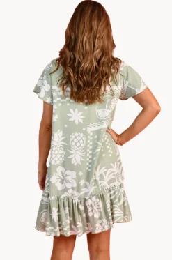 Fruity Shores Cap Sleeve Button Dress|Go Girl New